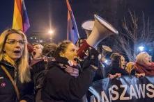 women's day protest in Warsaw
