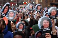 Demo in Solidarität mit Berta Caceres in New York, 17.3.2016