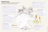 Mooratlas Infografik: Verbreitung von Moorböden in Deutschland und Auswahl berühmter deutscher Moore mit Naturschutzwert