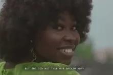 Video "In another story". Smiling young black woman