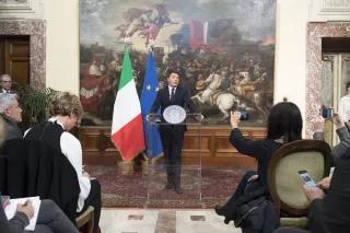 Italiano: Matteo Renzi alla conferenza stampa post referendum costituzionale 2016